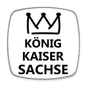 Sachsen König Krone Logo - Viereckiger Kühlschrankmagnet - Weiß - Vorne