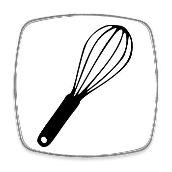 Cadeau du cuisinier fouet - Magnet carré - blanc - Devant