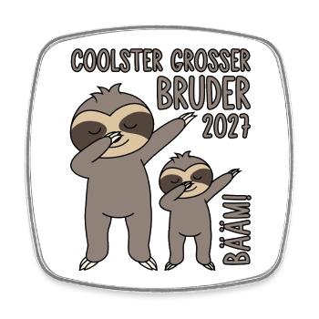 Bääm! Coolster Großer Bruder 2027 Dabbing Faultier - Viereckiger Kühlschrankmagnet - Weiß - Vorne