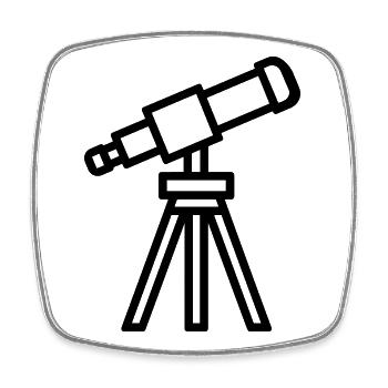 Teleskop - Viereckiger Kühlschrankmagnet - Weiß - Vorne