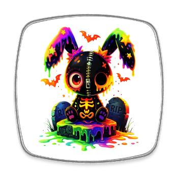 Kawaii Gothic Rabbit - Square fridge magnet - white - Front