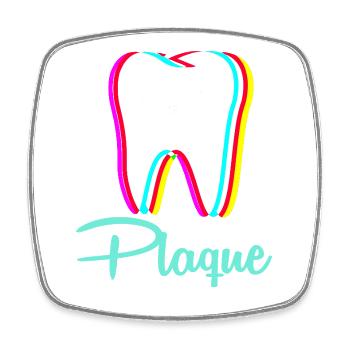 dentiste - Magnet carré - blanc - Devant