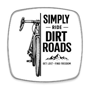 Dirt Roads Bike Abenteuer - Viereckiger Kühlschrankmagnet - Weiß - Vorne