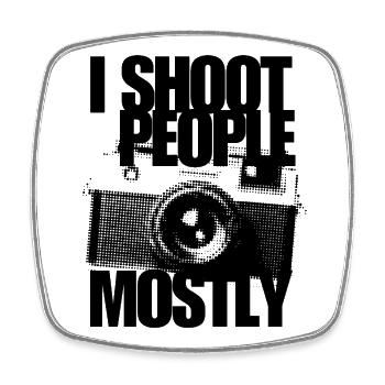 Ich fotografiere meistens Leute, Fotografen, Kamerahumor, - Viereckiger Kühlschrankmagnet - Weiß - Vorne