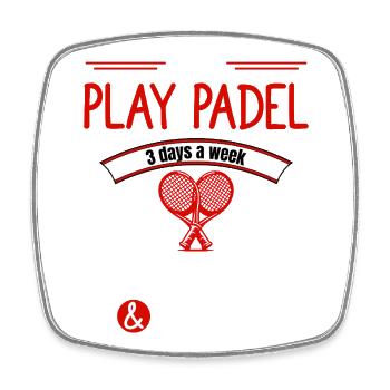 Padel-Süchtiges Zitat - Viereckiger Kühlschrankmagnet - Weiß - Vorne