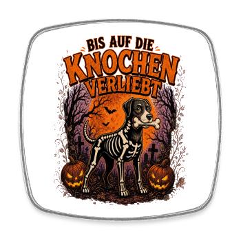 Klapperknochen - Viereckiger Kühlschrankmagnet - Weiß - Vorne