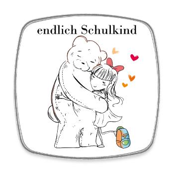 Schulanfang - Viereckiger Kühlschrankmagnet - Weiß - Vorne