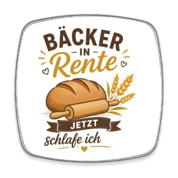 Bäcker in Rente – Brot und Weizen Ruhestand Spruch - Viereckiger Kühlschrankmagnet - Weiß - Vorne