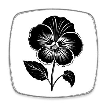 Stiefmütterchenblüte - Viereckiger Kühlschrankmagnet - Weiß - Vorne