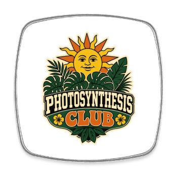 Photosynthesis Club – Retro Pflanzen Sonne - Viereckiger Kühlschrankmagnet - Weiß - Vorne