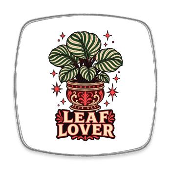 Leaf Lover – Calathea Pflanzenliebe - Viereckiger Kühlschrankmagnet - Weiß - Vorne