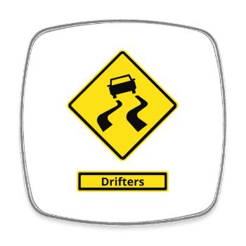 Drifters-Schild - Viereckiger Kühlschrankmagnet - Weiß - Vorne