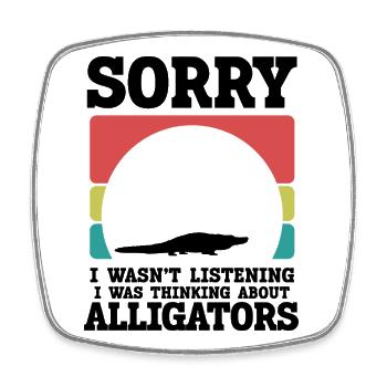 Alligator Silhouette Humor  - Viereckiger Kühlschrankmagnet - Weiß - Vorne