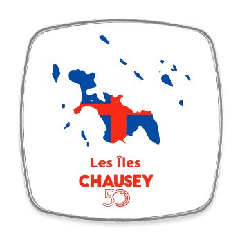  Îles Chausey - Magnet carré - blanc - Devant