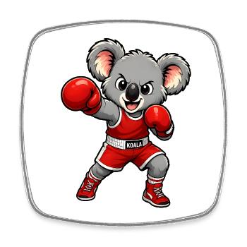 Süßer Koala boxt - Viereckiger Kühlschrankmagnet - Weiß - Vorne