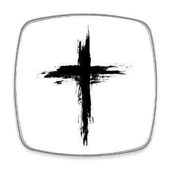 Christen Kreuz - Viereckiger Kühlschrankmagnet - Weiß - Vorne