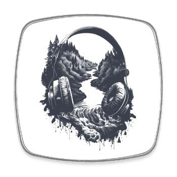 Hiking - The Sounds of Nature - Square fridge magnet - white - Front