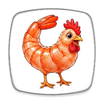 Lustiges Huhn und Henne Cartoon Comic - Viereckiger Kühlschrankmagnet - Weiß - Vorne