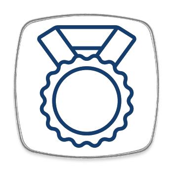 Award Medal Badge Icon for Premium Achievement Des - Square fridge magnet - white - Front
