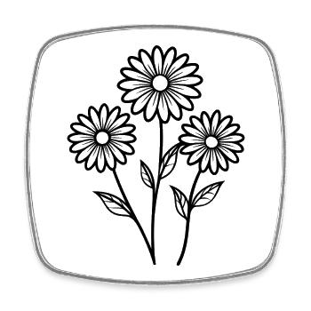 Gänseblümchen - Viereckiger Kühlschrankmagnet - Weiß - Vorne