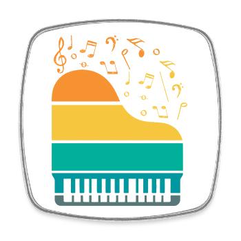 Piano Klavier Musiker Geschenk Geschenkidee - Viereckiger Kühlschrankmagnet - Weiß - Vorne