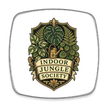 Indoor Jungle Society – Houseplants Club - Square fridge magnet - white - Front