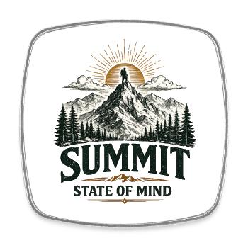 Summit State of Mind | Hiking Design - Viereckiger Kühlschrankmagnet - Weiß - Vorne