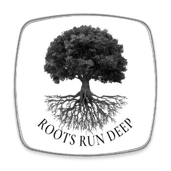 Roots Run Deep – Baum mit Wurzeln - Viereckiger Kühlschrankmagnet - Weiß - Vorne