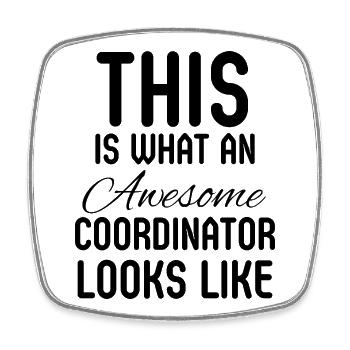 Koordinator, Kollege, Admin-Manager, Geschenk - Viereckiger Kühlschrankmagnet - Weiß - Vorne