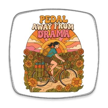 Treten Sie weg von Drama Retro Cycling - Viereckiger Kühlschrankmagnet - Weiß - Vorne