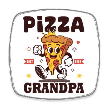 Pizza-Opa – das beste lustige Pizza-Liebhaber-Geschenk aller Zeiten - Viereckiger Kühlschrankmagnet - Weiß - Vorne