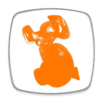 Der orange Hund - Viereckiger Kühlschrankmagnet - Weiß - Vorne