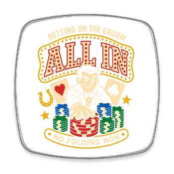All In Poker and Casino - Square fridge magnet - white - Front