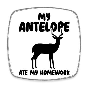 Humour d’animaux antilopes - Magnet carré - blanc - Devant