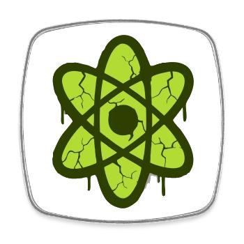 Atom Symbol Graffiti Logo - Square fridge magnet - white - Front