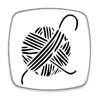 Handarbeit stricken häkeln Geschenk   - Viereckiger Kühlschrankmagnet - Weiß - Vorne