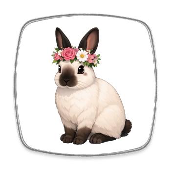 Californian Rabbit - Square fridge magnet - white - Front