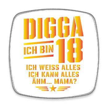 18. Geburtstag Junge Mädchen 18 Jahre 2008 lustig - Viereckiger Kühlschrankmagnet - Weiß - Vorne