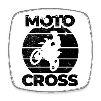 Fun motocross - Square fridge magnet - white - Front