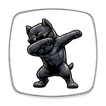 Dabbing Cane Corso in Comic Style - Square fridge magnet - white - Front