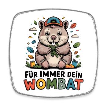 Wombat Spruch - Viereckiger Kühlschrankmagnet - Weiß - Vorne