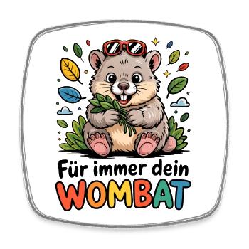 Wombat Spruch - Viereckiger Kühlschrankmagnet - Weiß - Vorne
