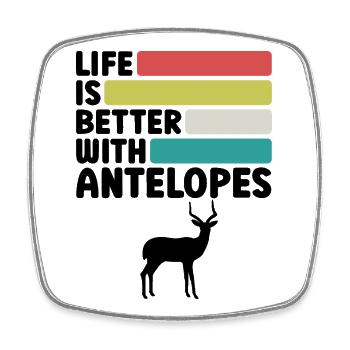 Safari humoristique d’antilopes Afrique - Magnet carré - blanc - Devant