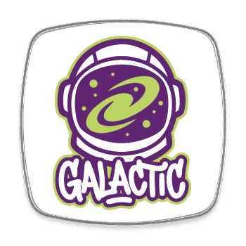 Logo des astronautes galactiques - Magnet carré - blanc - Devant