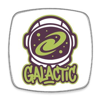 Galaxy Astronaut Helmet Logo - Square fridge magnet - white - Front