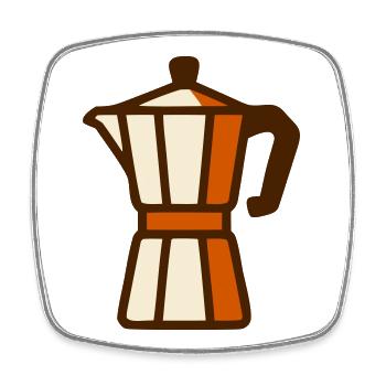 Espresso Maker Coffee Icon - Square fridge magnet - white - Front