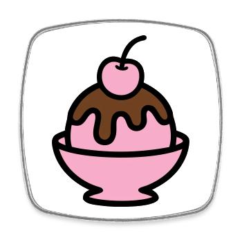 Sundae Cherry Artwork - Square fridge magnet - white - Front