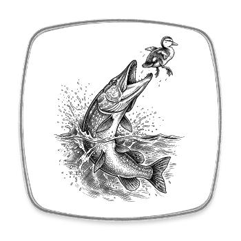 Pike Surface Hunt 2 | Classic Collection - Square fridge magnet - white - Front