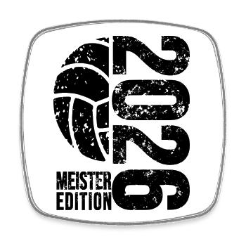 Volleyball Master Cap 2026, Black Pullover Hoodie - Square fridge magnet - white - Front