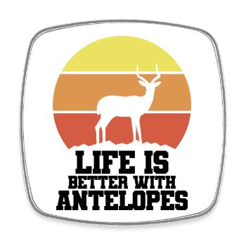 Antelope Vintage Safari Humor Saying - Square fridge magnet - white - Front